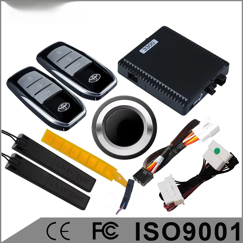 Sistema de alarma de coche PKE de calidad con Kit de entrada pasiva sin llave/botón de inicio y parada/identificación automática del propietario