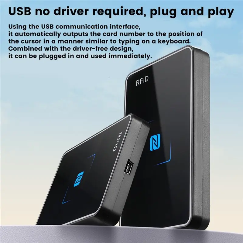 DIGIT-Card Reader HID Access Control 125Khz ID USB Interface Driverless Card Swiping Device, Card Issuer