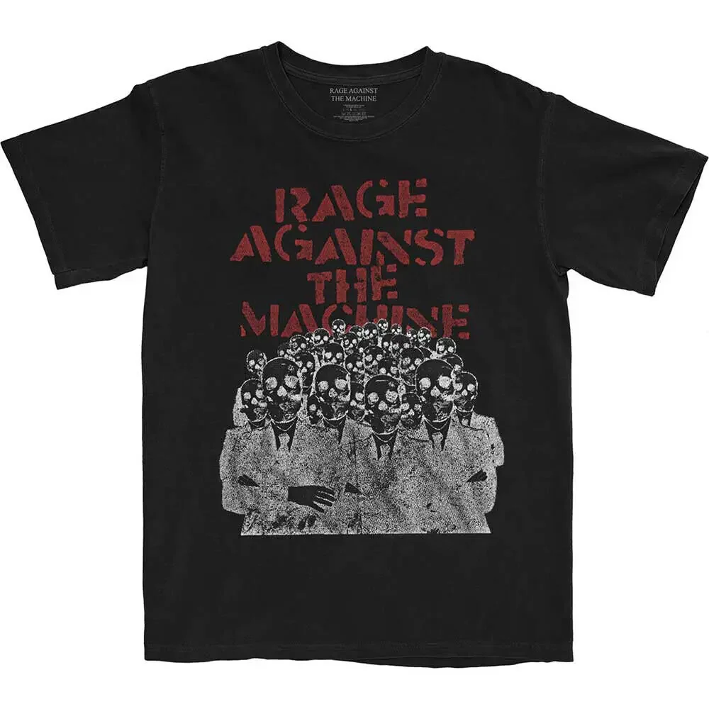 Rage Against The Machine T-Shirt Crowd Masks RATM Official Band Black New   High Quality 100%Cotton Short Sleeve