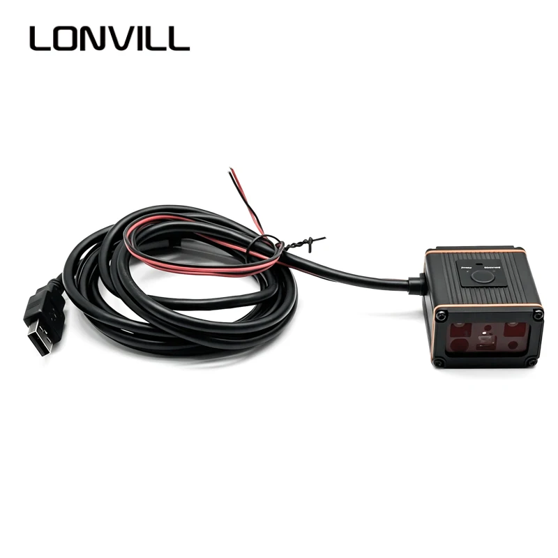 LONVILL Industry Barcode Scanner Multiple Interfaces TTL USB RS232 Ethernet DM Code 200mil Reading Fixed Mount Scanner