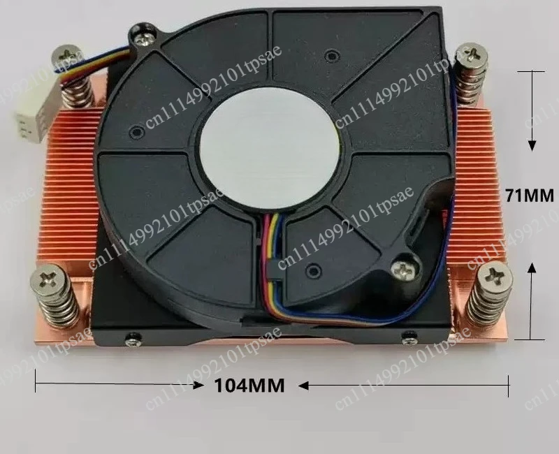 1U Server CPU Cooler for LGA 2011 and Thin AM4 Socket, All Copper Side Blow Turbo Fan for High Performance Cooling