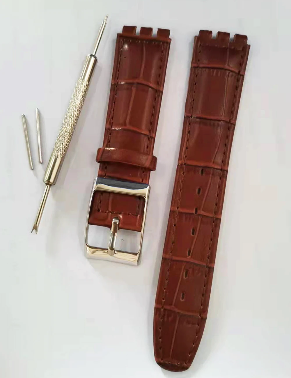 for SWATCH Watch Strap 17mm 19mm Genuine Cowhide Leather Bracelet Men Women Waterproof Sport Replacement Watchband