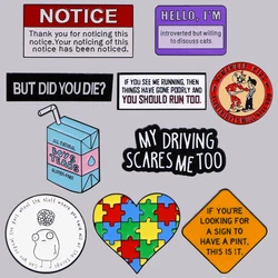 Autism Awareness Puzzle Enamel Pins Warning Signs Brooches For Women Badge on Backpack Clothing Accessories Phrase Jewelry Gifts