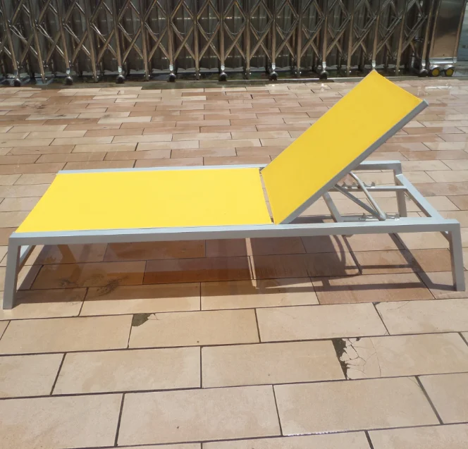 jd-Hotel Outdoor Furniture Adjustable Beach Sun Chaise Lounger Chair Wheels Modern Design Aluminum KD Frame for Pool Side Beach！