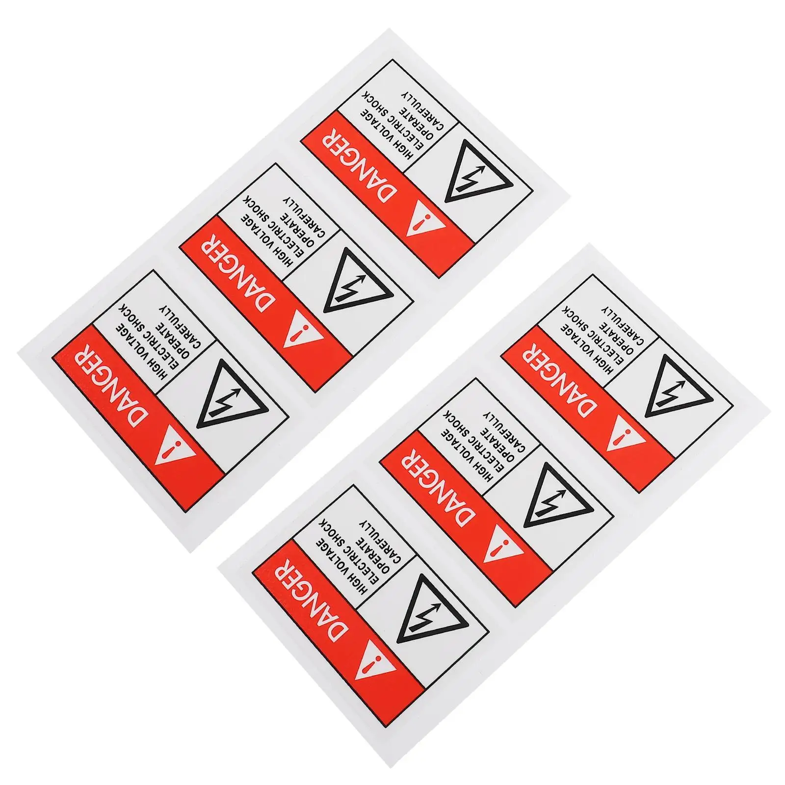 6pcs Anti-electric Shock Labels Safety Stickers Equipment Warning PP Material Universal Design Suitable Warehouses