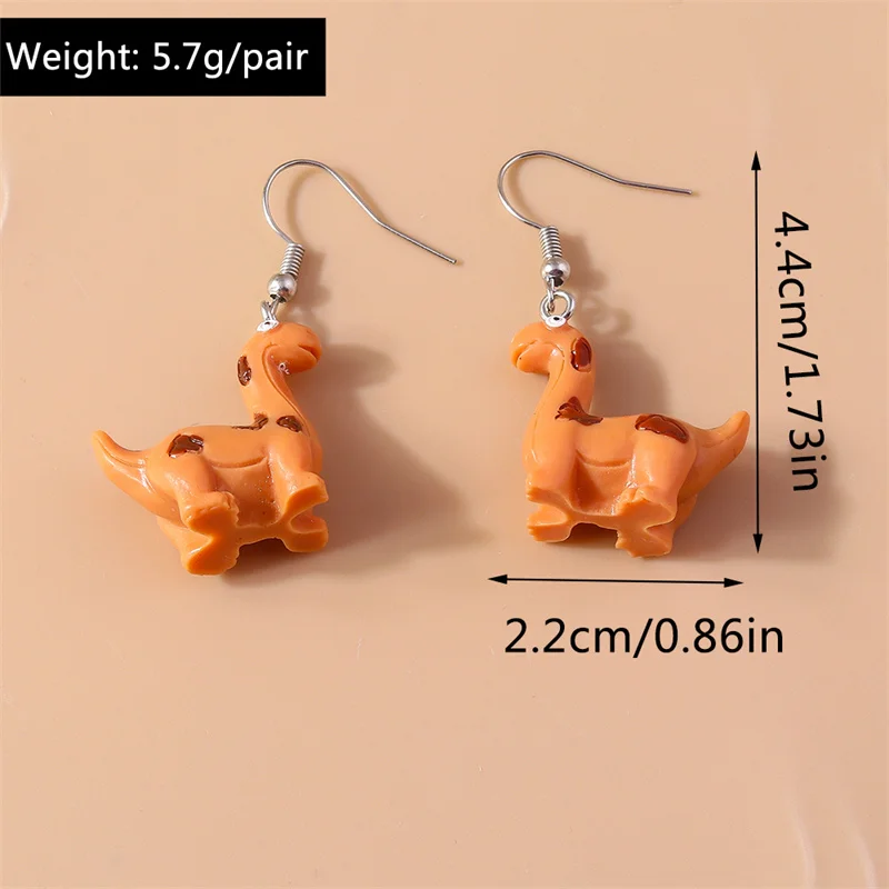 Aihua لطيف الكرتون ثلاثية الأبعاد الحلزون ديناصور أقراط Kawaii الحيوان أقراط قلادة للنساء الفتيات الاطفال هدايا عيد ميلاد مجوهرات