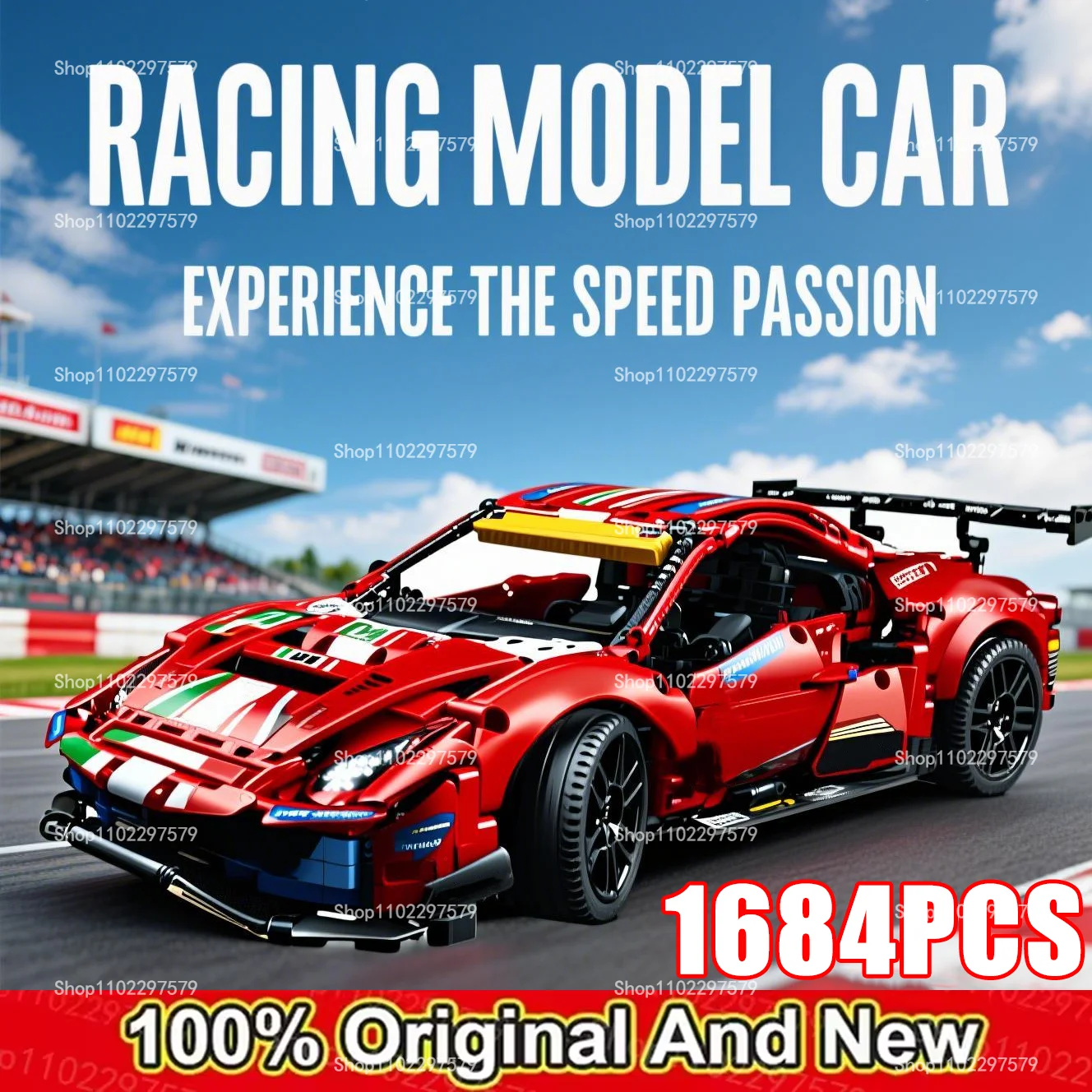 1684 قطعة MOC 42125 التقنية 488GTE سوبر سباق السيارات بنة نموذج سيارة الطوب 1:8 لعبة السوبر للطفل الكبار هدية عيد ميلاد