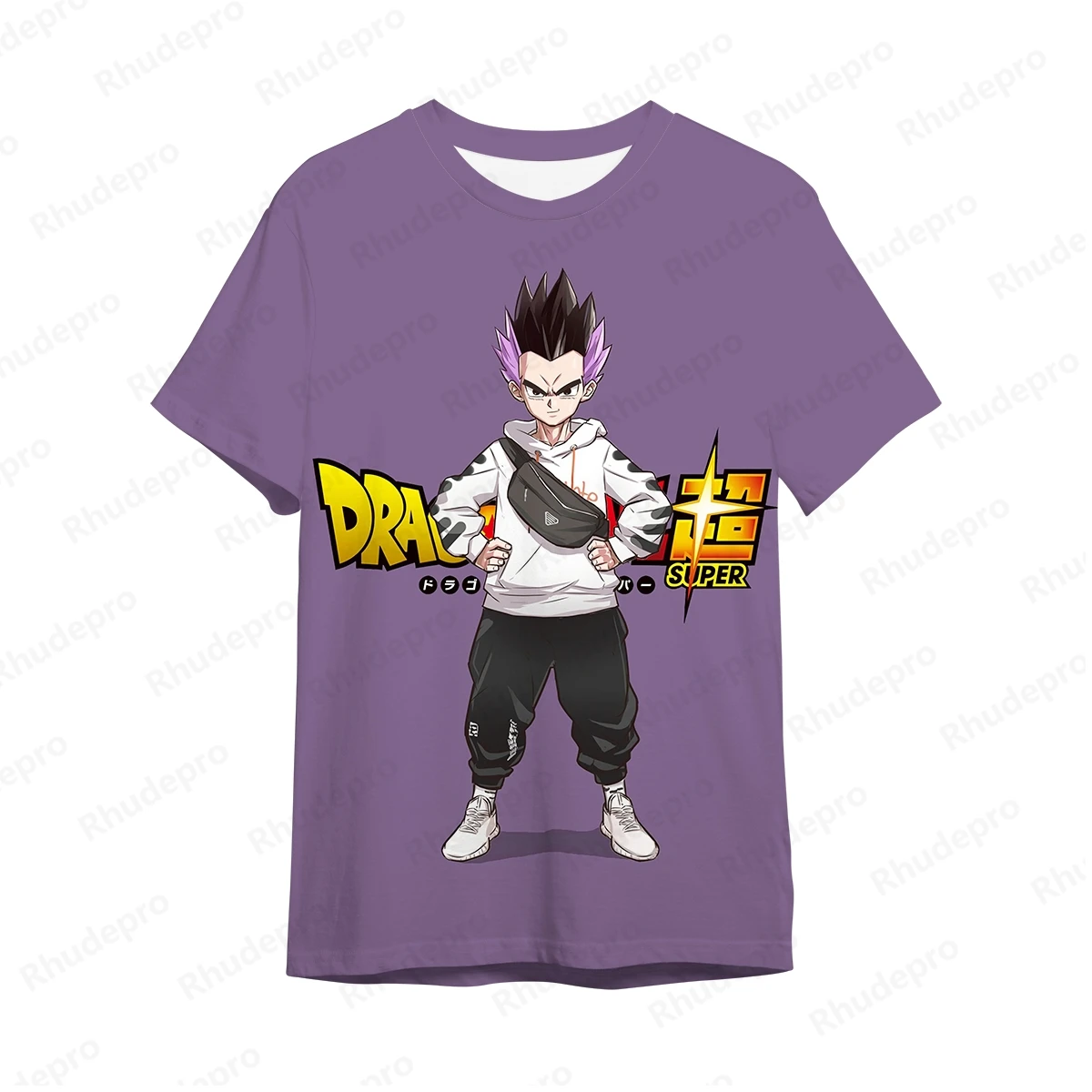 Dragon Ball Anime masculino camiseta grande, Super Saiya Goku, Roupas de tendência de menino e menina, Roupas Vegeta, Y2k