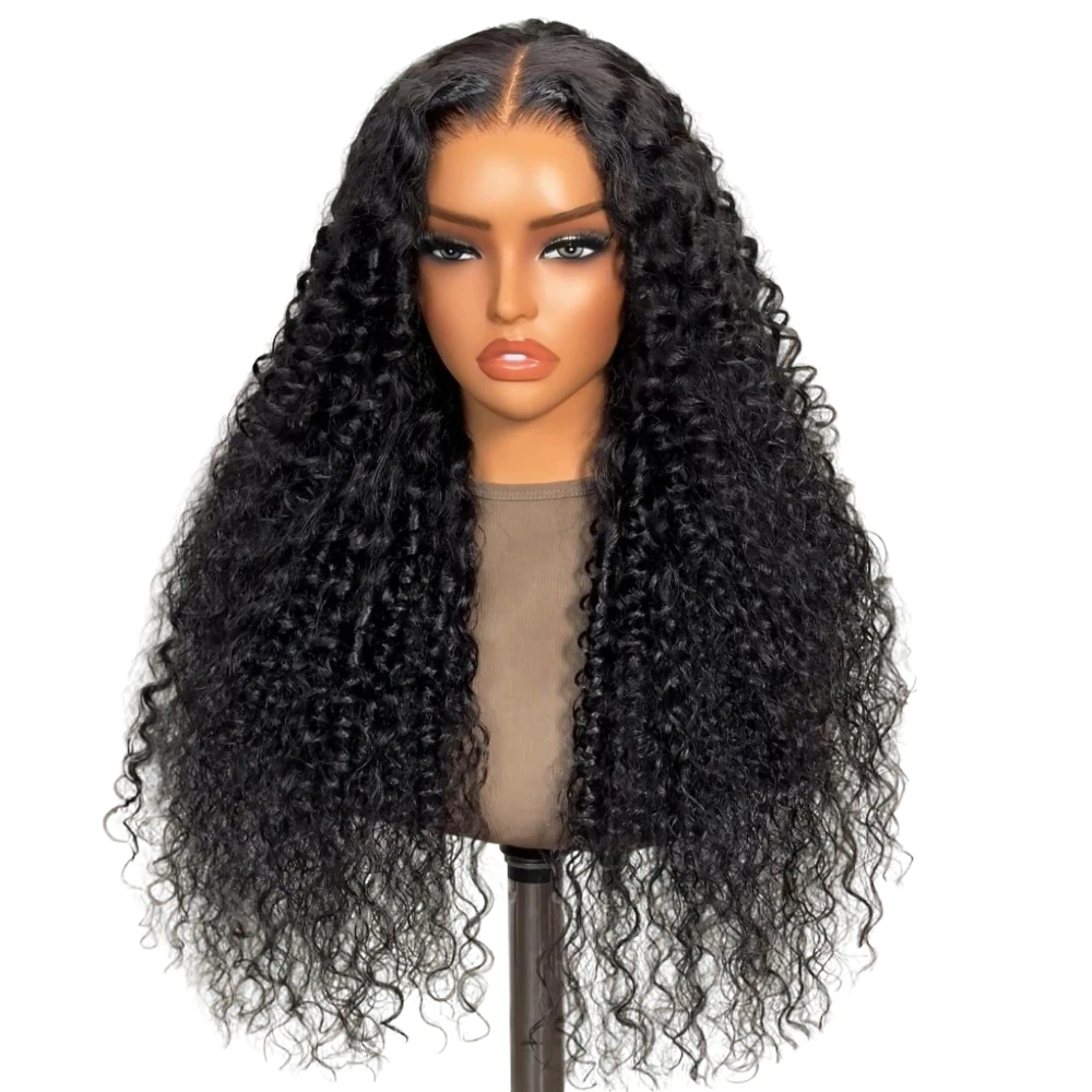 UNICE No-Slip 7x5 Lace Natural Black Water Wave Curly Wig 100% Human Hair Wear Go Glueless Drawstring Wig