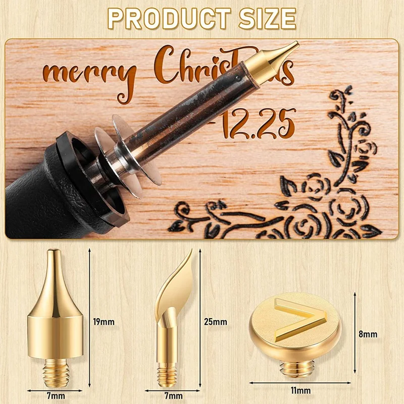 56 Pieces Wood Burning Tip Letter Wood Burning Tip Set Including Alphabet Number For Wood Craft DIY Embossing Carving