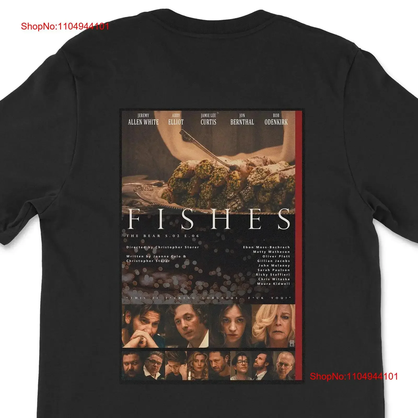 الدب البديل ملصق تي شيرت S02E06 الأسماك الحلقة Berzatto الأسرة تصميم قسط أسود خمر غسلها للجنسين عادية #1