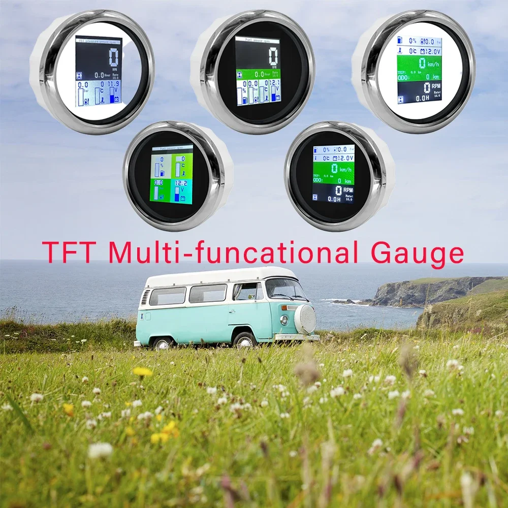 

RHAXEL автомобильный лодка универсальный 85 мм цифровой GPS спидометр тахометр температура воды давление масла датчик уровня топлива вольтметр с сигнализацией