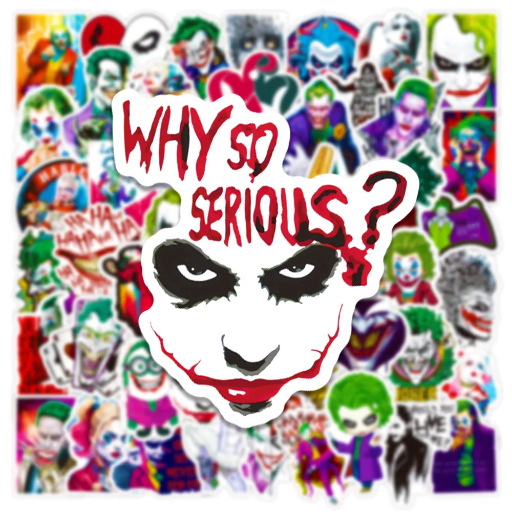 50Pcs Gotham Joker Harley Quinn Stickers Waterproof Decals For Car Laptop Phone Fridge Scrapbook Decor For Halloween view 3
