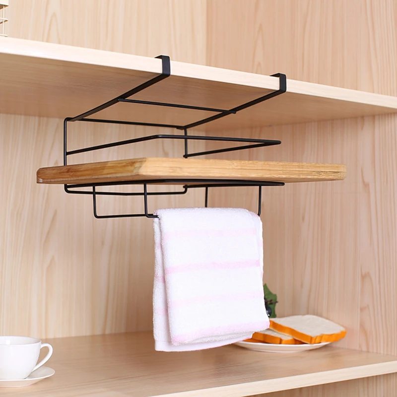 

1pcs Wall Mounted Bracket Non Perforated Kitchen Cabinet Storage Rack Storage Rack
