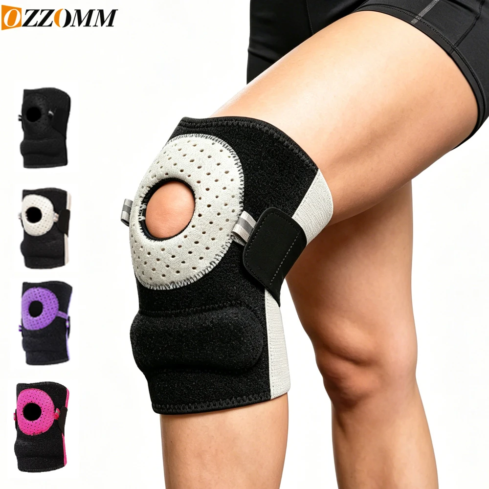 1PCS Adjustable Patella Knee Brace,Neoprene Open Knee Sleeve with Side Stabilizers for Arthritis,Knee Support for Men & Women