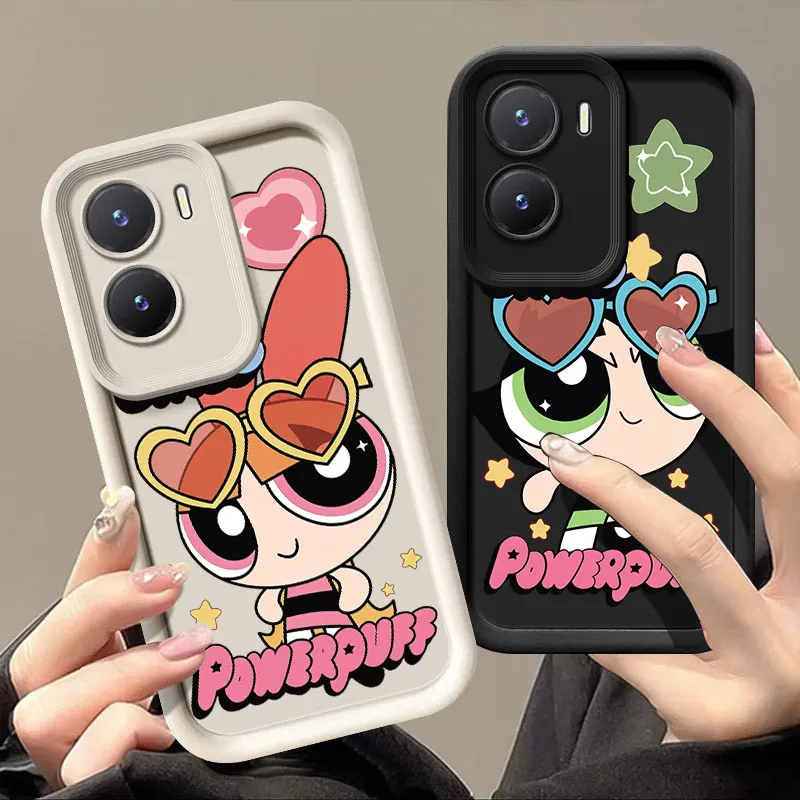 The Cute P-Powerpuff Girls Phone Case For VIVO V30 X80 X90 X100 Pro V29E V40 Y75 Y78 Y100 Y02 Y17 Y22 Y76 S Y03 Y21 Y27 Y28 Y35