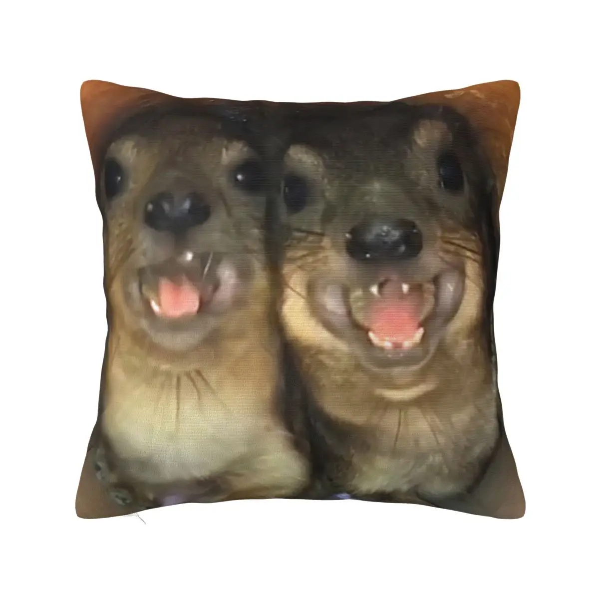 Rock Hyrax Funny Meme Square Pillowcase Pillow Cover Cushion Zip Decorative Comfort Throw Pillow for Home Car