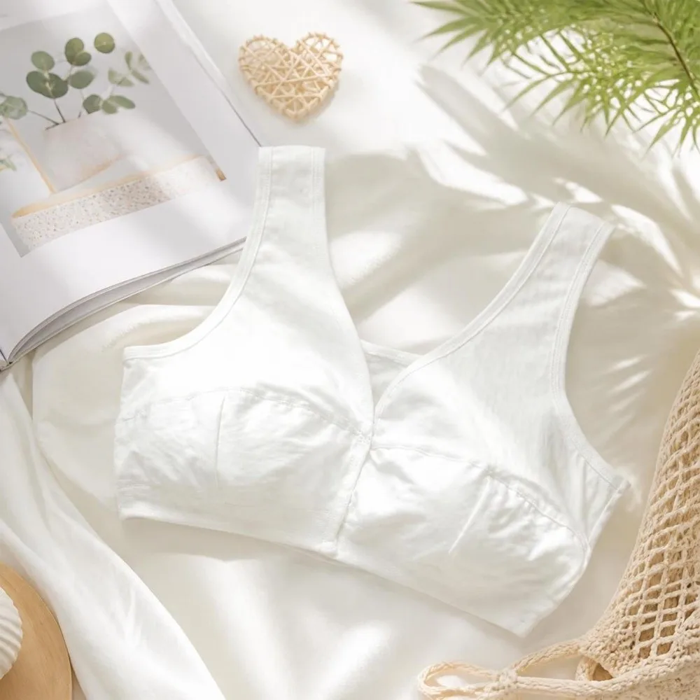 Comfortable U Back Front Closure Bra Thin Plus Size Wireless Bra Underwear Gathered Elderly Bra Lactation Period