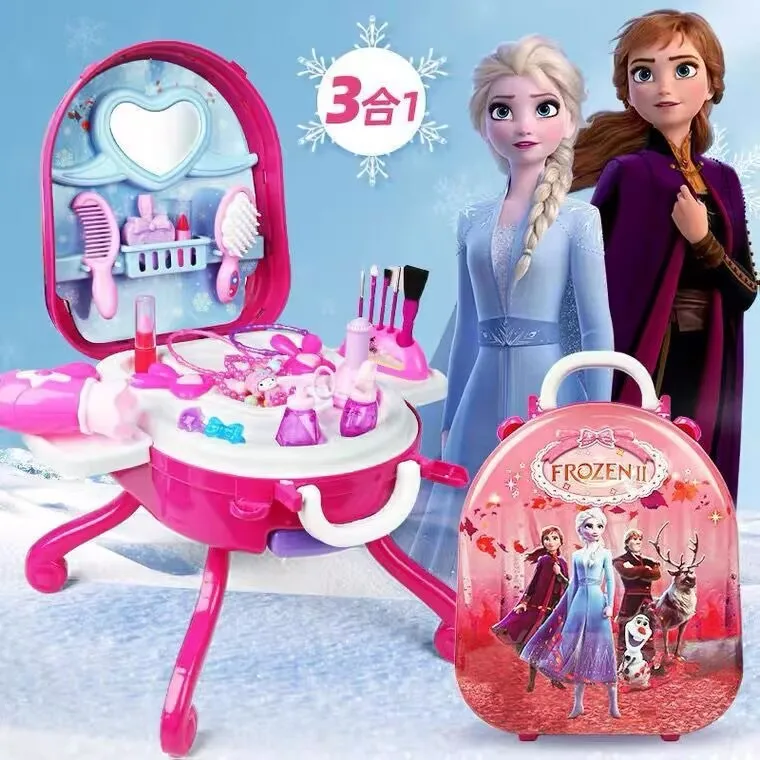 Disney girls frozen  princess Action Figures  storage box girl gift Makeup toy