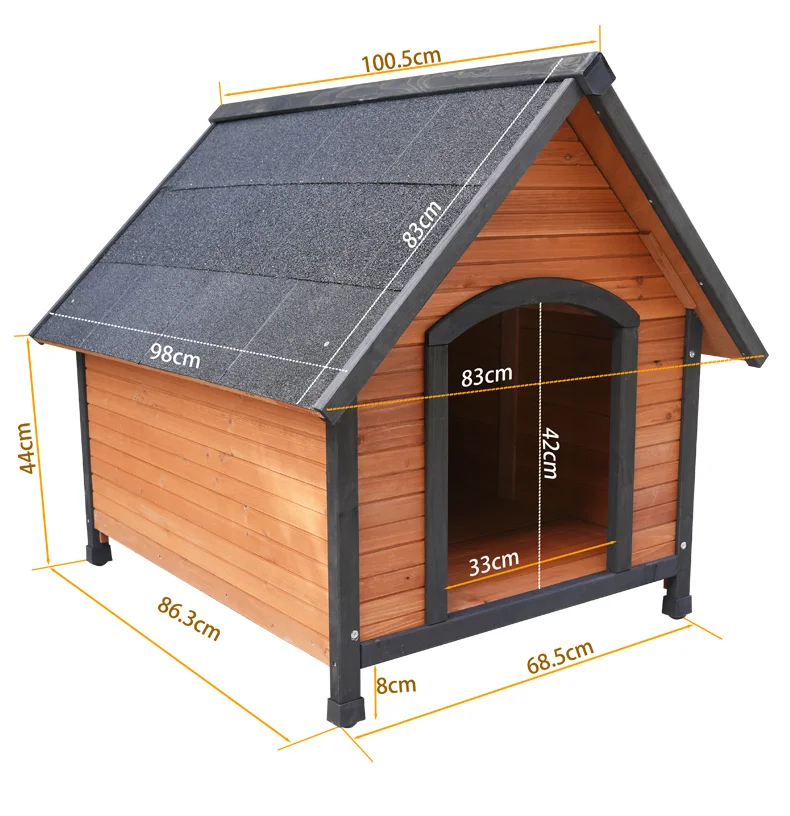 Rainproof and waterproof outdoor solid wood outdoor large dog house kennel cat litter