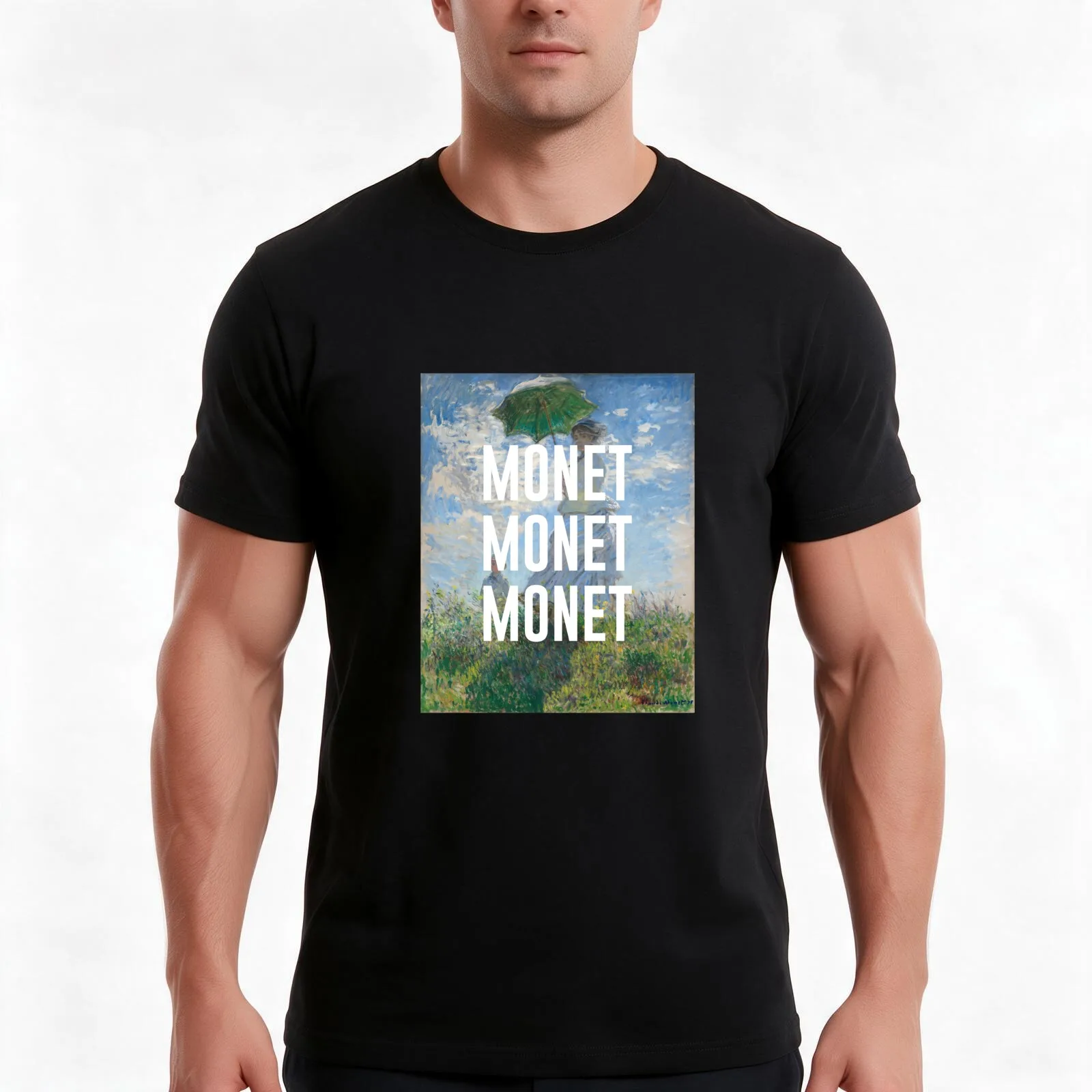 Monet Monet Monet T-Shirt Summer Casual Cotton Tee Oversized Streetwear Tops Vintage Graphic Print Loose Fit Short Sleeve
