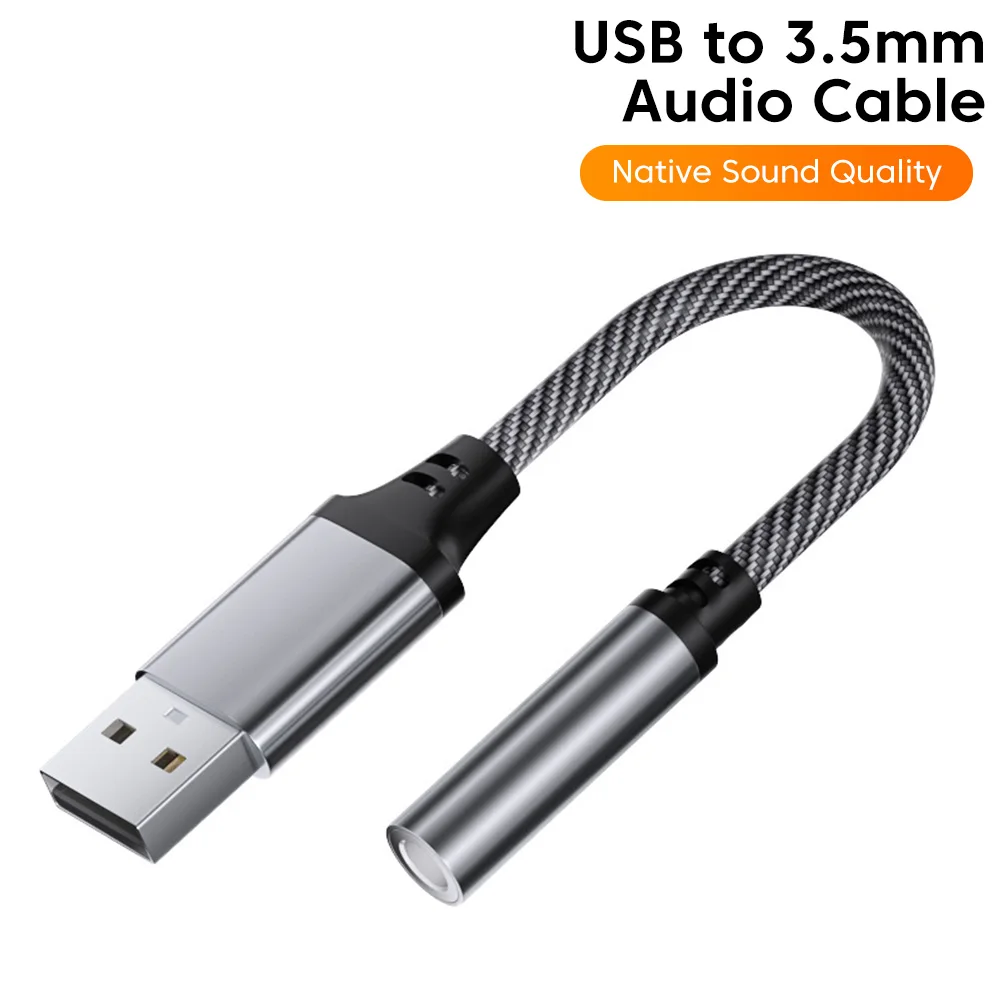USB to 3.5mm Audio Cable Adapter 3.5Jack Female to USB Male Earphone Aux Converter Mic External Sound Card Adapter For PC Laptop