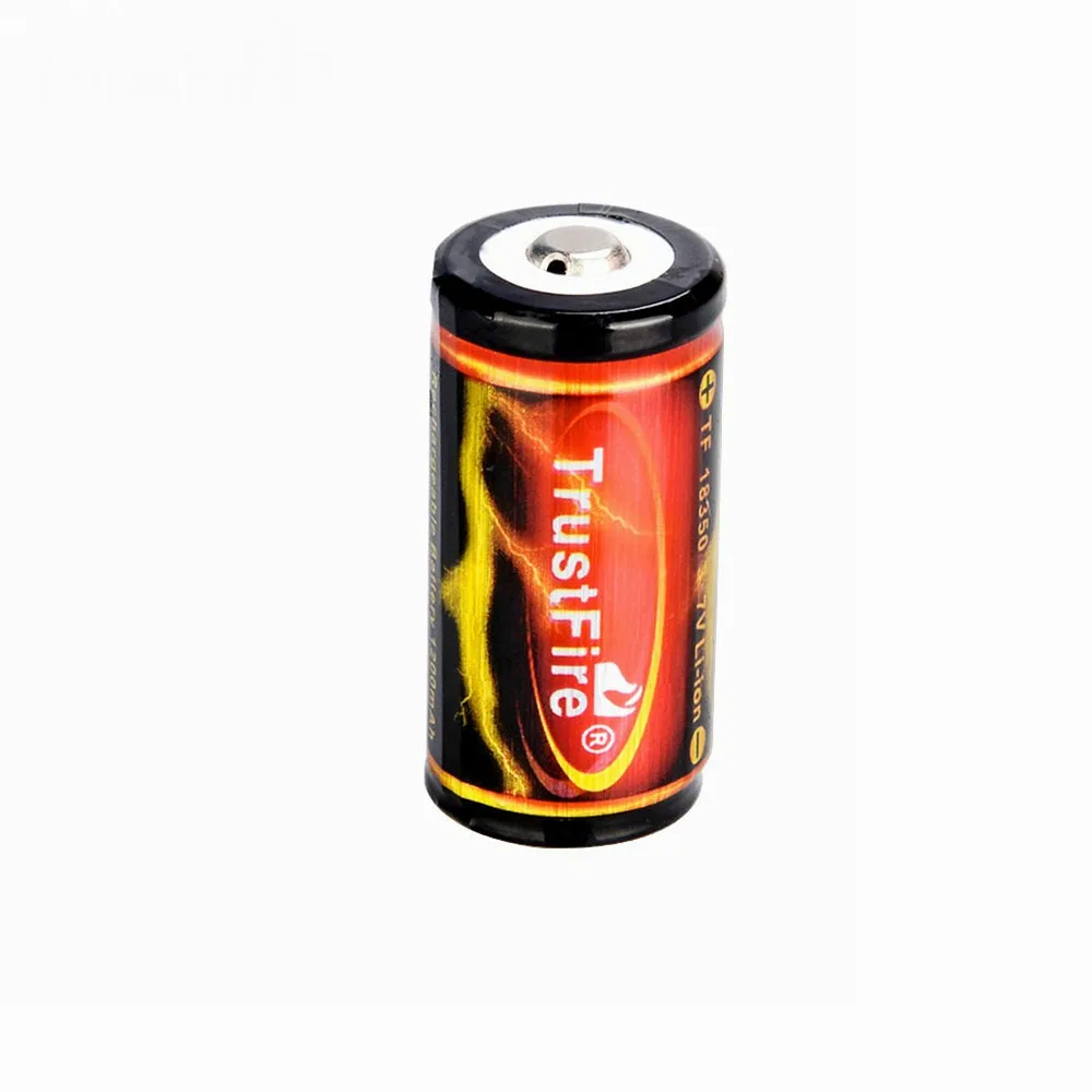 TrustFire 18350 1200mAh Lithium Ion Battery Button Top PCB 3.7V Rechargeable Li-ion Cells for Electric Flashlight Toothbrush Toy