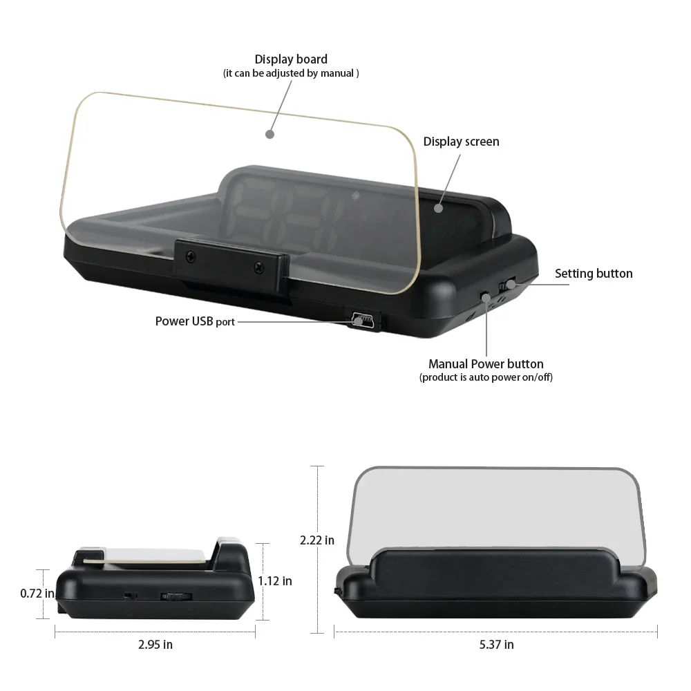 C500 OBD2 HUD Head Up Display espejo proyector a bordo ordenador velocímetro Digital RPM temperatura combustible velocidad pieza electrónica automática