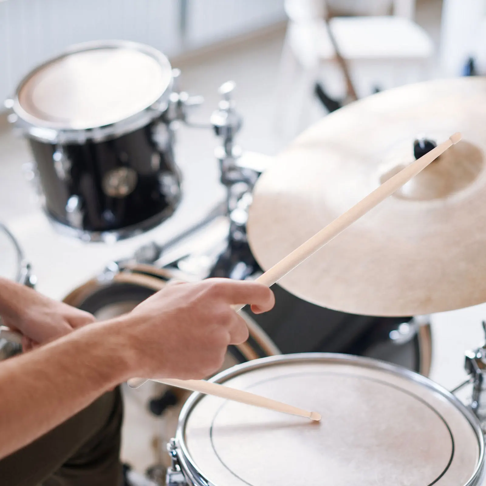 

1Set Drum Sticks Bamboo Brush Steel Wire Adjustable Professional Accessory Smooth Surface Warm Tone Performance