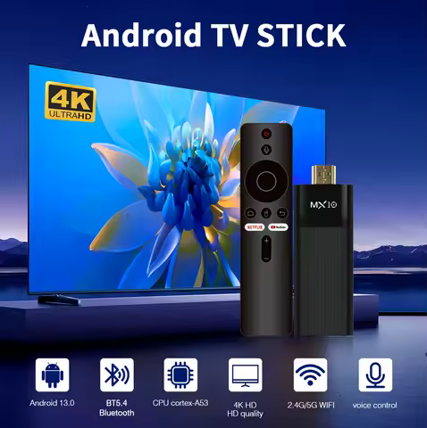 Stick TV 4K MX10 F3PRO Allwinner H313 Mali-G31 Android 13 OS TV Box Build in Wi-Fi6 2.4G+5G+BT5.4 TV Stick Consoles