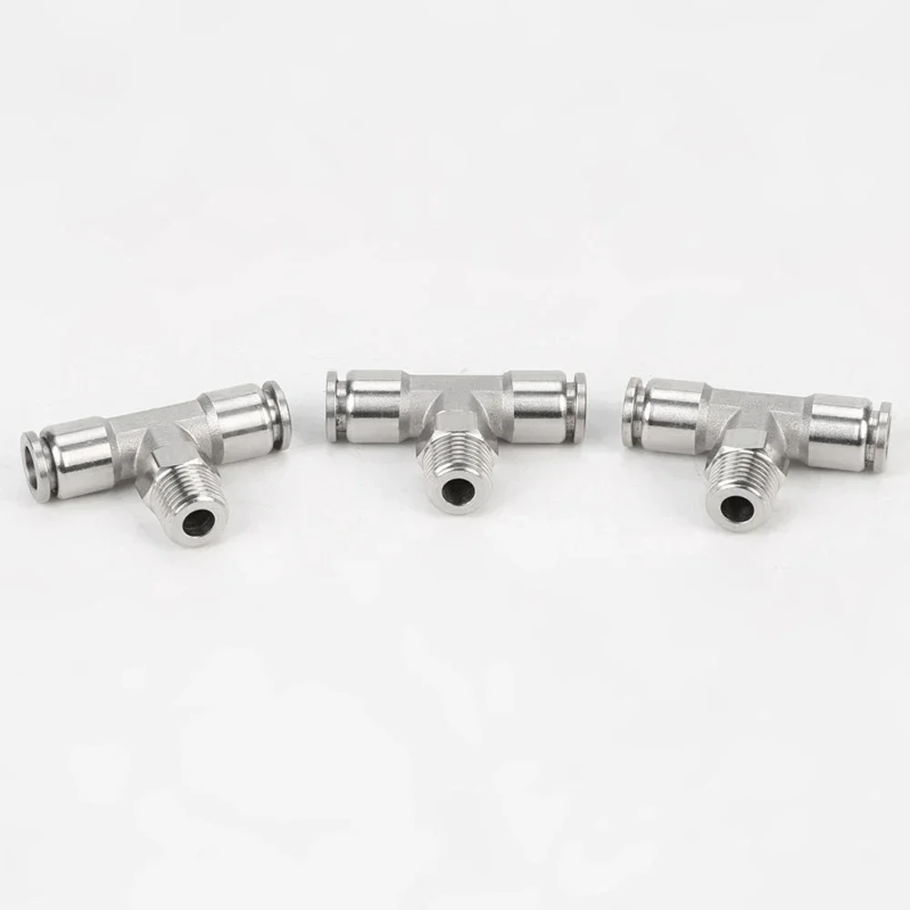 Connettore per tubo pneumatico PB 4-16mm OD Tubo dell'aria Maschio BSPT Filettatura Ottone nichelato Push In Connettore rapido Raccordo aria Idraulico