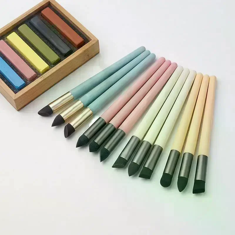 [3Pcs] Reusable Art Sponge Pens Washable Brushes For Pastel, Oil Painting, Sketching & Drawing Tools Art Supplies