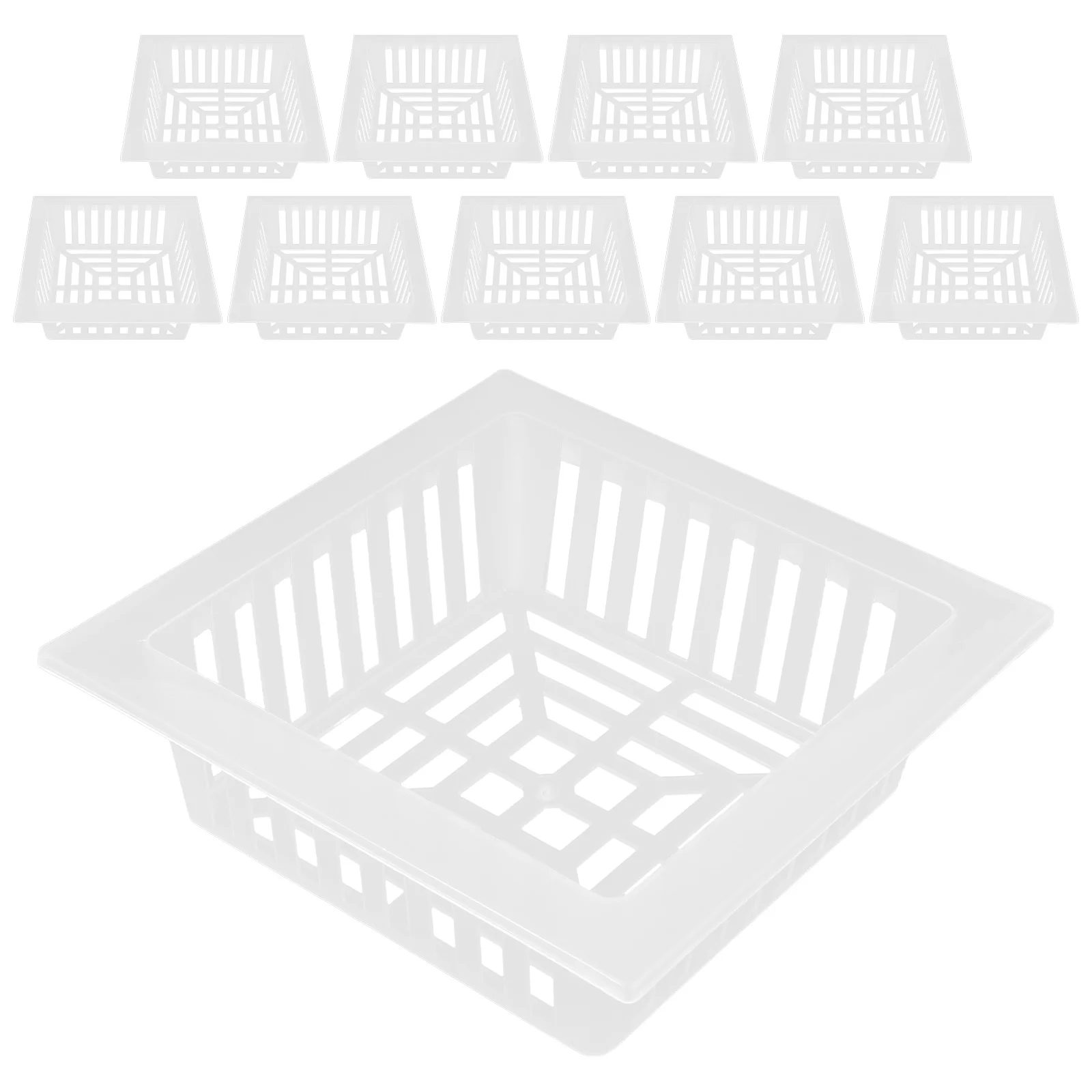 

10 Pcs Fixing Device Transparent Flower Pot Replacement Grow Baskets Cultivation Basket Mesh Pots Plants Hydroponic