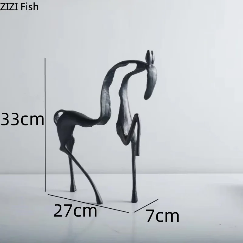 Simple Creative Metal Hollow Out Horse Desktop Ornament Animal Sculpture Living Room Decoration Abstract Crafts Home Decoration