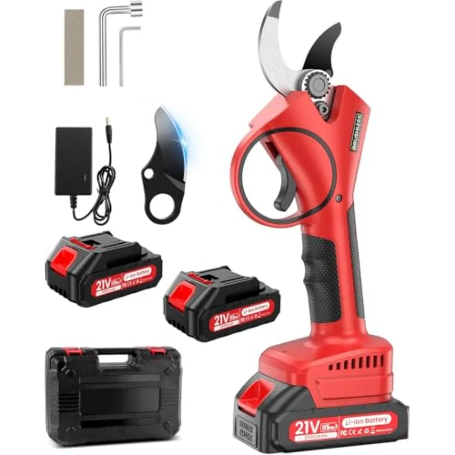 

Электрические секаторы 1.6 дюйма, беспроводные садовые ножницы для обрезки, лезвия SK7, 800 Вт, бесщеточный двигатель, аккумуляторные секаторы с 21 функцией