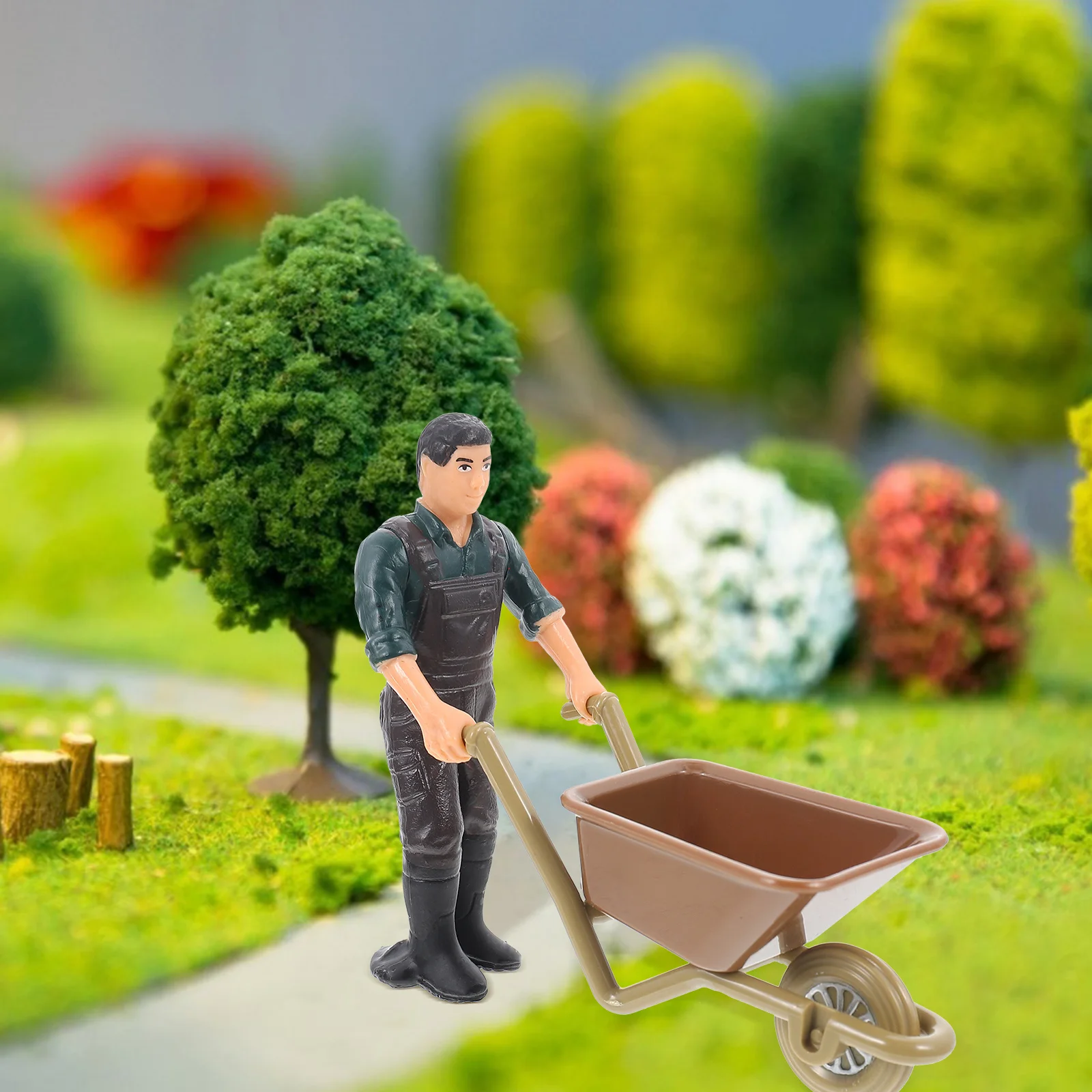 Toys Farmer Character Model Miniature Accessories Carriage Landscape Prop Landscaping Decor Tools