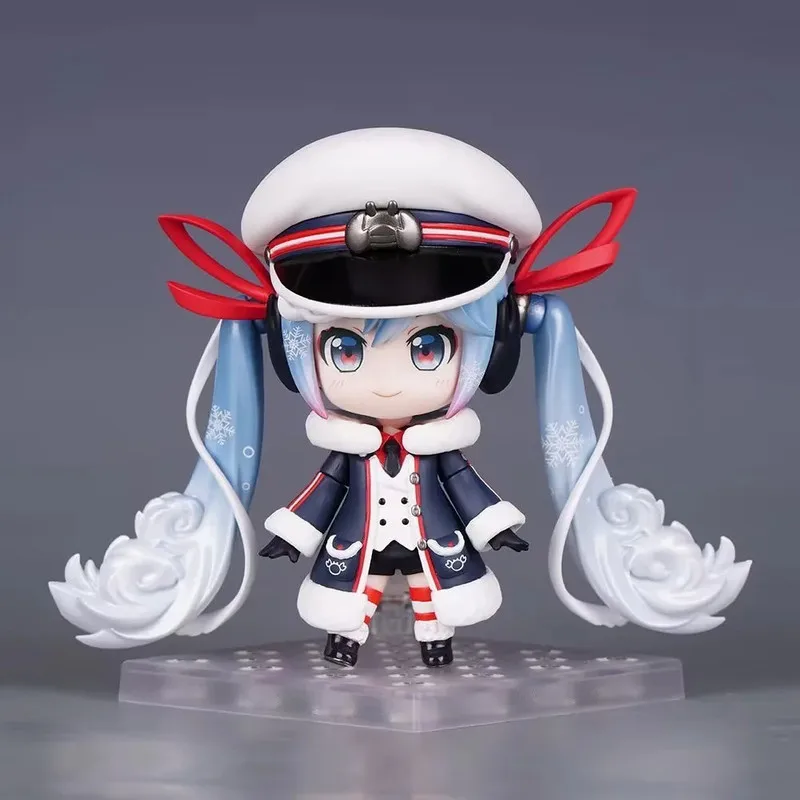 Hatsune Miku Snow Miku Nendoroid 1800 Q Version Posable Interchangeable Face Boxed PVC Figure Toy Desktop Collectible Doll Gift view 2