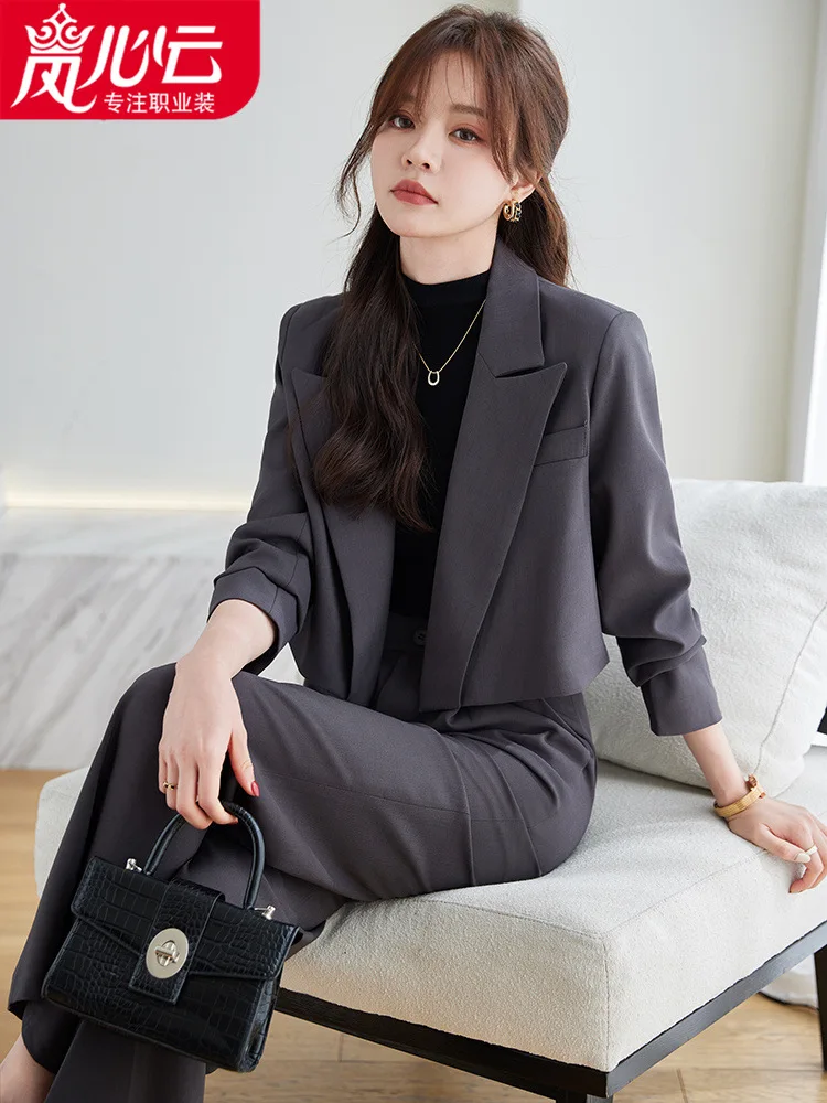 2024Fashion New Professional Business Suit Tailored Suit Suit Women's Set Work Clothes Temperament Goddess Style Short High-End1