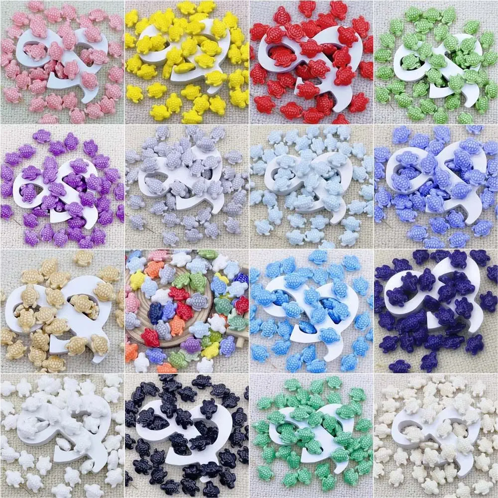 10pcs Handmade Craft Sea Turtle Bead Ceramic Fashion Ceramic Spacer Loose Beads DIY Accessories Fresh Color
