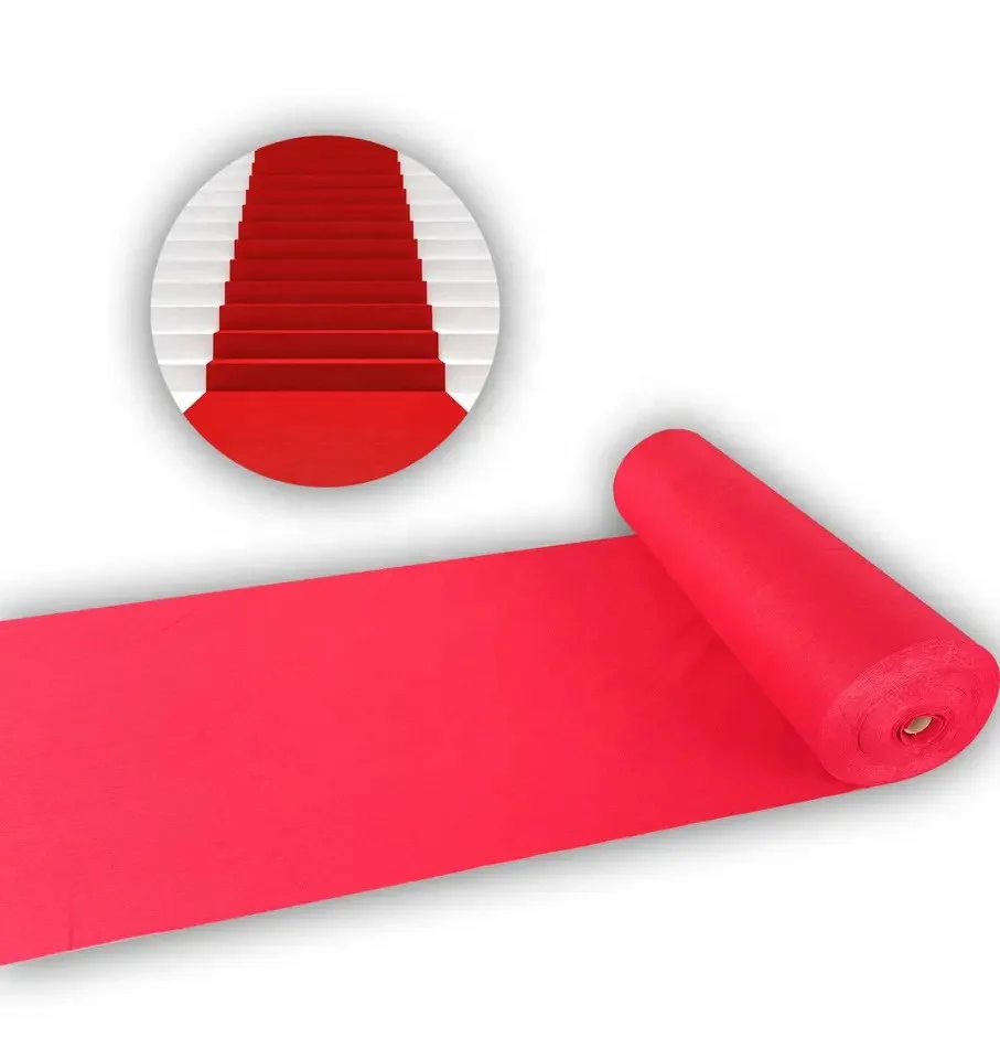 2026 2mm Thick Indoor Outdoor Nonwoven Polyester Plain Exhibition Event Red Carpet Aisle Runner Wedding Carpetpromote sales