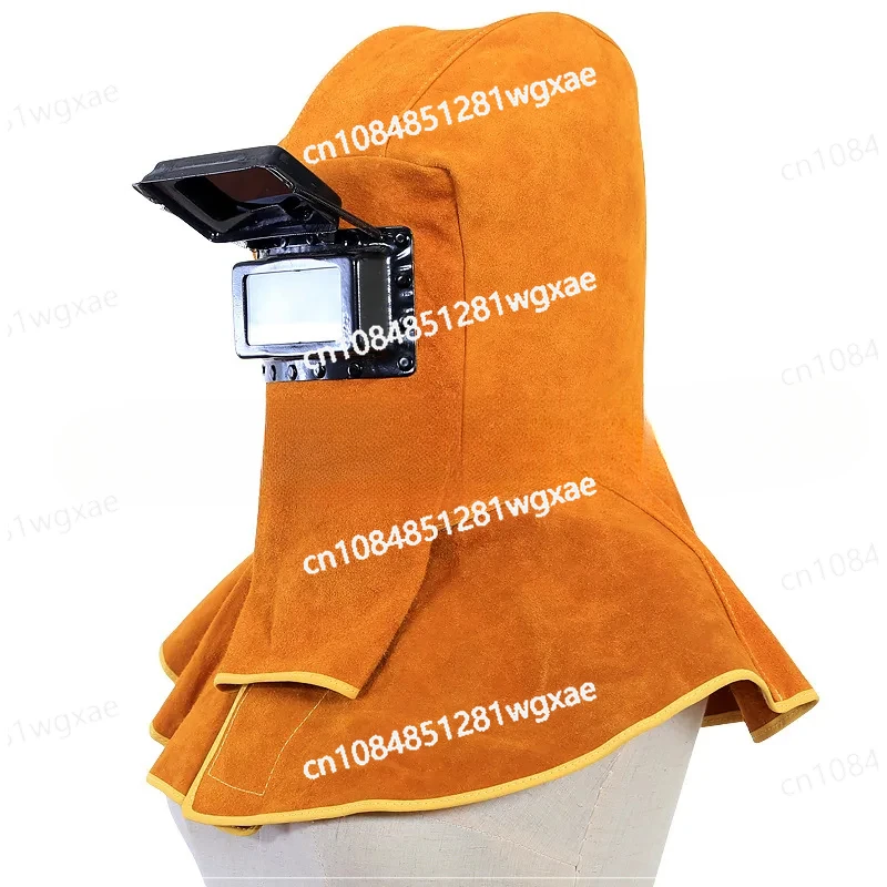 Used for engine hood polishing -15-65 Arc Tig cowhide welding face shield goggles, fire-resistant floral headwear leather