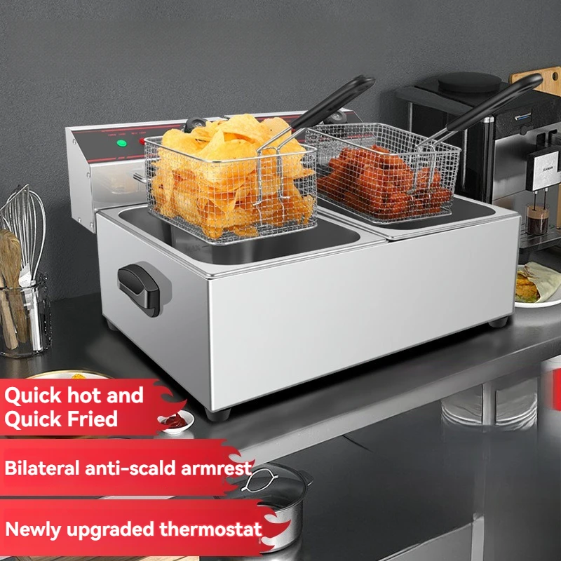 BEIJIAMEI 상업용 대용량 단일 실린더 프라이어, 전기 프라이어, 프렌치 프라이 기계, 스낵 장비