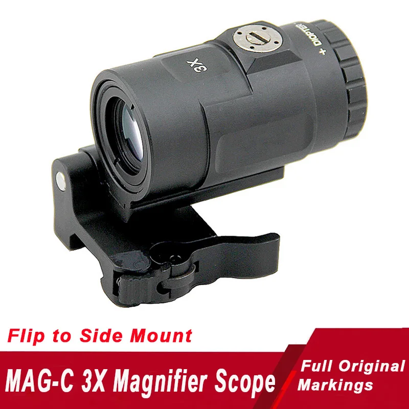 

Tactical MAG-C 3X Magnifier Rifle Scope with Flip to Side, Quick Release Mount Fit 20mm Rail, MAG-C-2600001