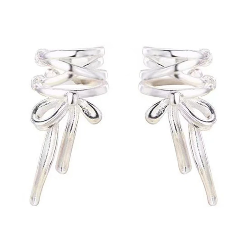 Bowknot Ear Cuffs for Women Lady Fashion Ear Clip Earrings for Daily Party Wear Dropship