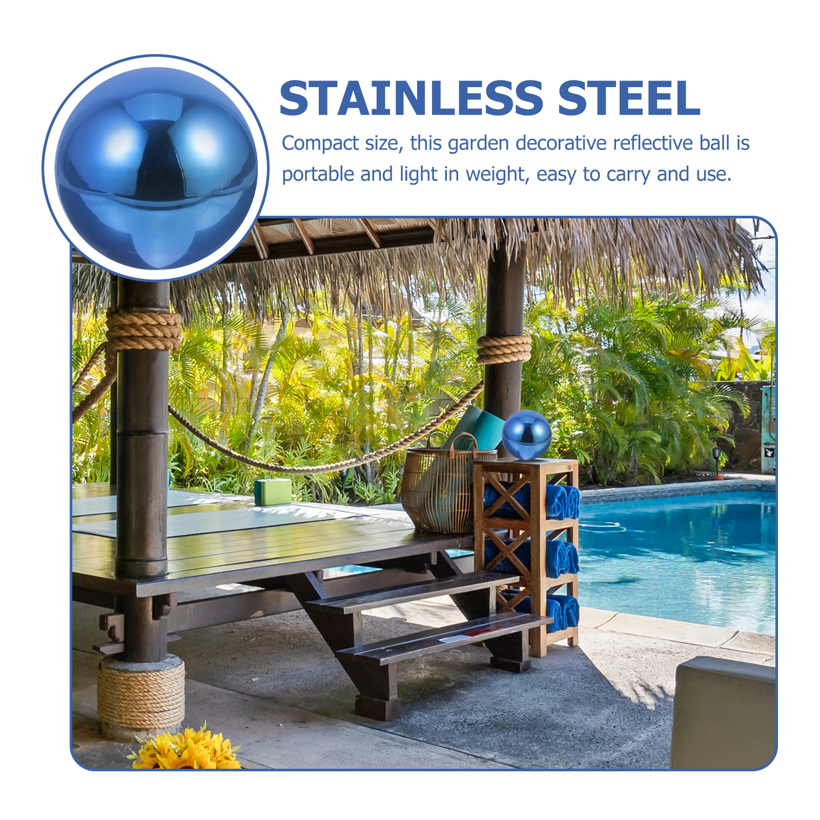 

Garden Gazing Ball 150MM Polished Stainless Steel Reflective Sphere Decorative Lawn nament Mirror Globe