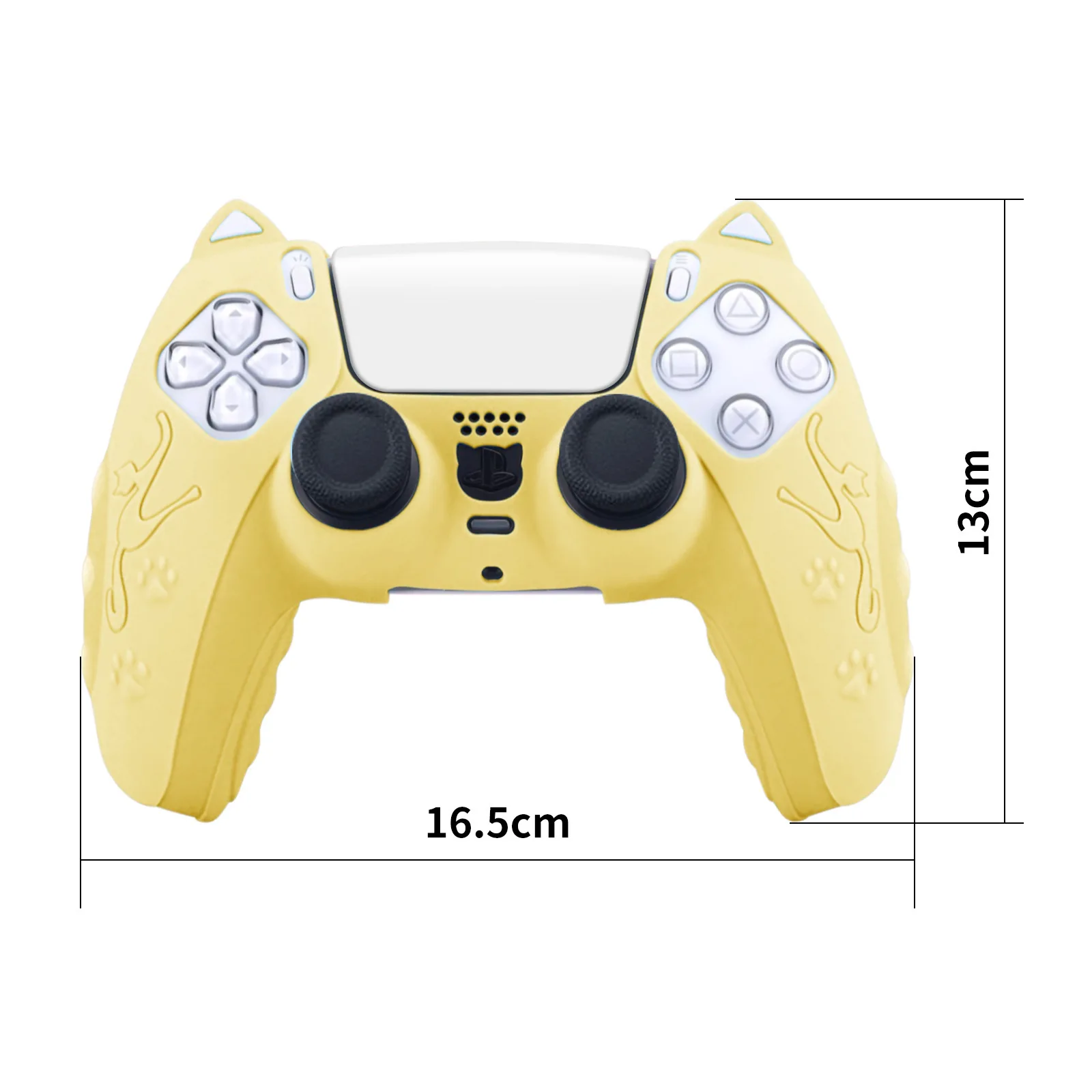 Cat Ear Rubber Silicagel Protective Cover Skin for PlayStation 5 PS5 Controller Silicone Gamepad Case 2 ThumbSticks Grips Caps view 6