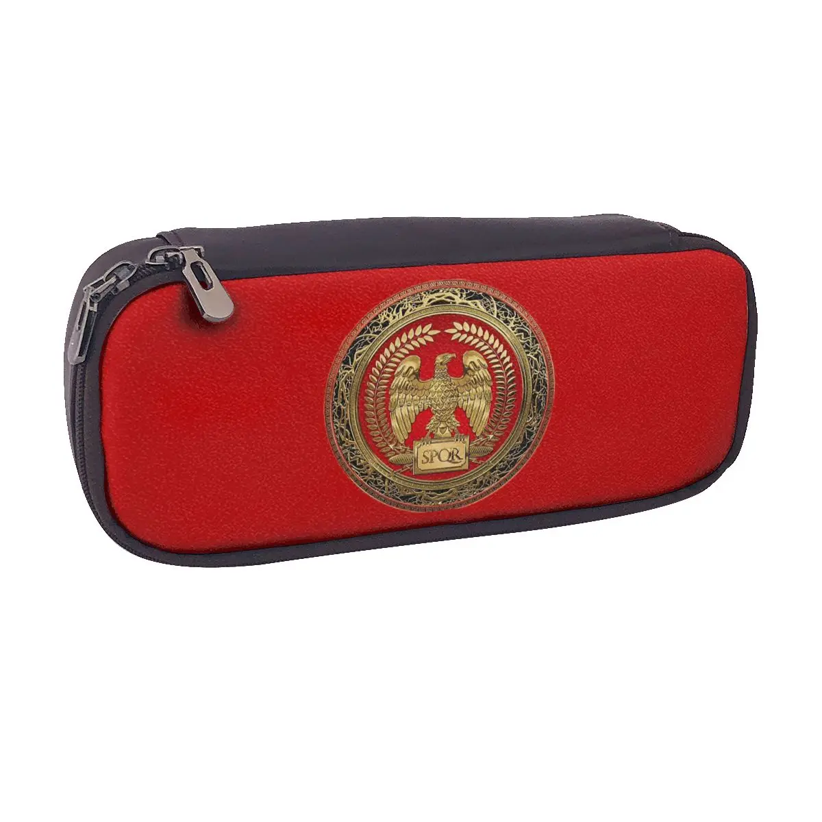 

Gold SPQR Roman Imperial Eagle Leather Pencil Case for Boys Girls Gifts Pen Box Pencil Bag Stationery Supplies