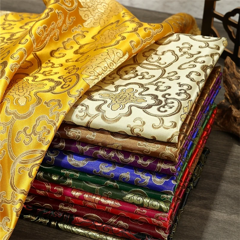 

50x90cm Chinese Style Satin Brocade Fabric Retro Jacquard Fabric Chinese Hanfu Ancient Costume Cloth DIY Sewing Accessories