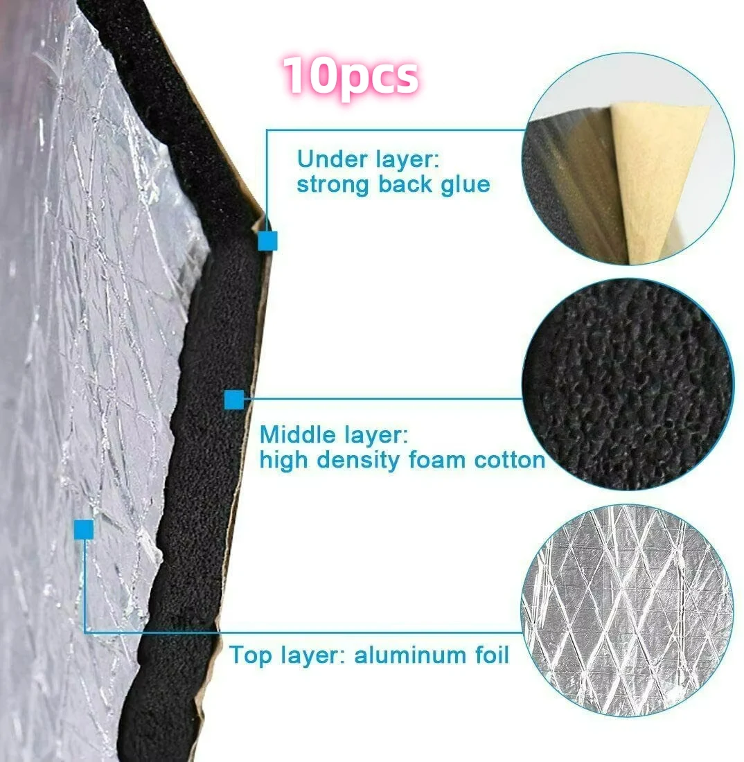 

Car Sound Deadening Mat 5mm Auto Door Engine Hood Heat Insulation Cotton Noise Reduction Foam Waterproof Sound Absorbing Pad