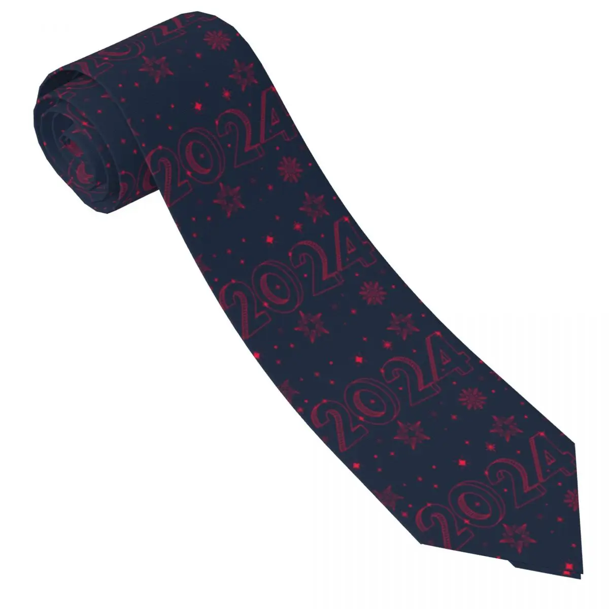 

2024 Happy New Year Tie Christmas Wedding Neck Ties Men Women Elegant Necktie Accessories Quality Graphic Collar Tie